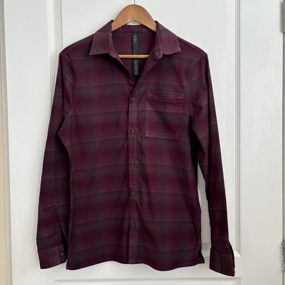 Lululemon Men's Shirt Mason's Peak Flannel Burgundy - Picture 1 of 6